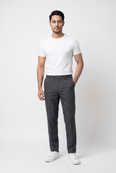 Men's Grey Pleated Trousers - Garderobe Clothing USAGRB-PLT-GRE-W30