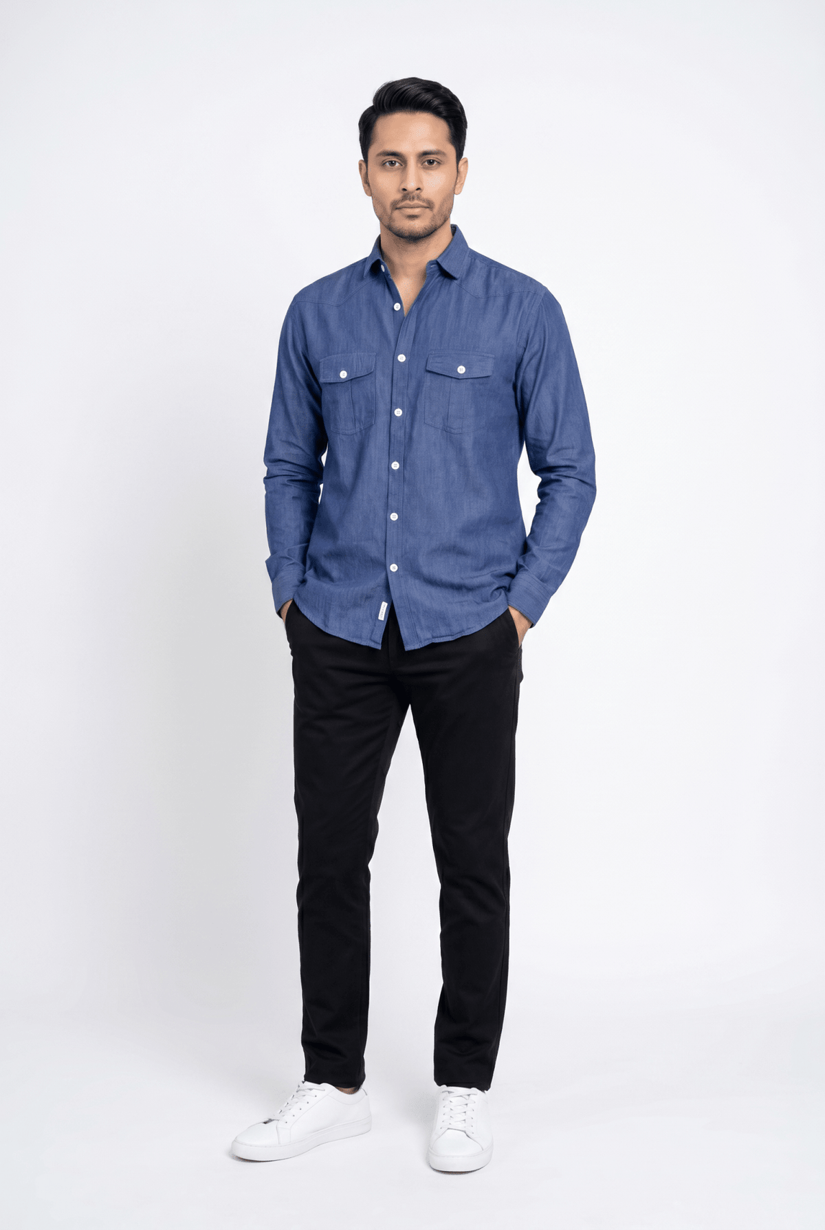 Cut tailored, not tight — Men's Light Blue Denim Shirt
