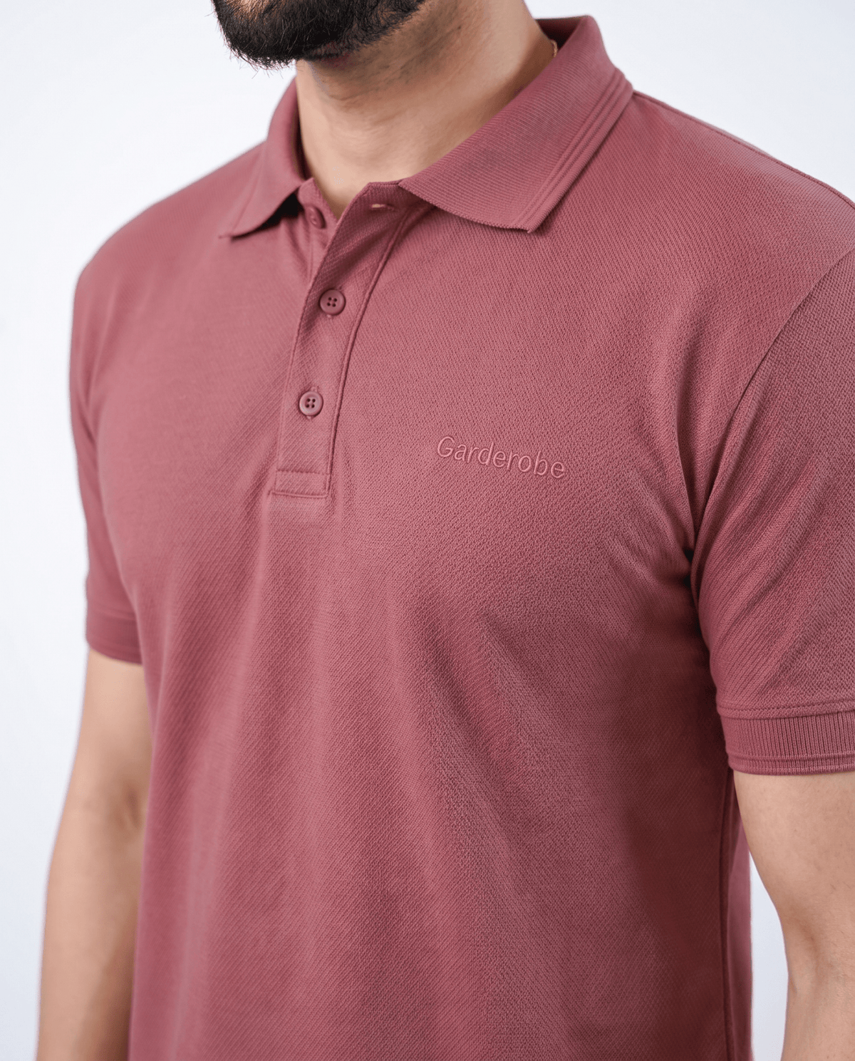 Built to hold its line — Men's Maroon Popcorn Polo