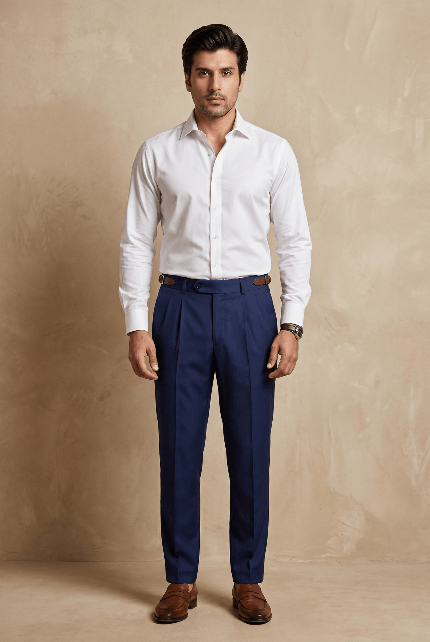 Cut tailored, not tight — Men's Navy Blue Gurkha Pants