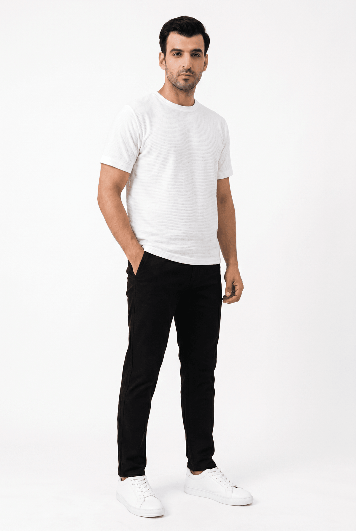 Built to hold its line — Men's White Knitted Tee
