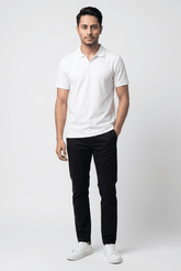 Men's White Popcorn Polo - Garderobe Clothing USAGRB-POP-WHT-S