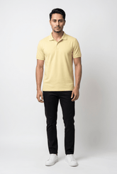 Men's Yellow Popcorn Polo - Garderobe Clothing USAGRB-POP-YLW-S