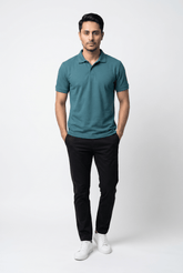 Men's Zinc Popcorn Polo - Garderobe Clothing USAGRB-POP-ZNC-S