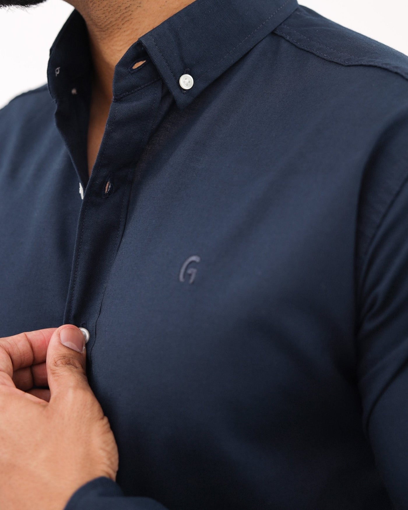 Built to hold its line — Navy Blue Casual Shirt