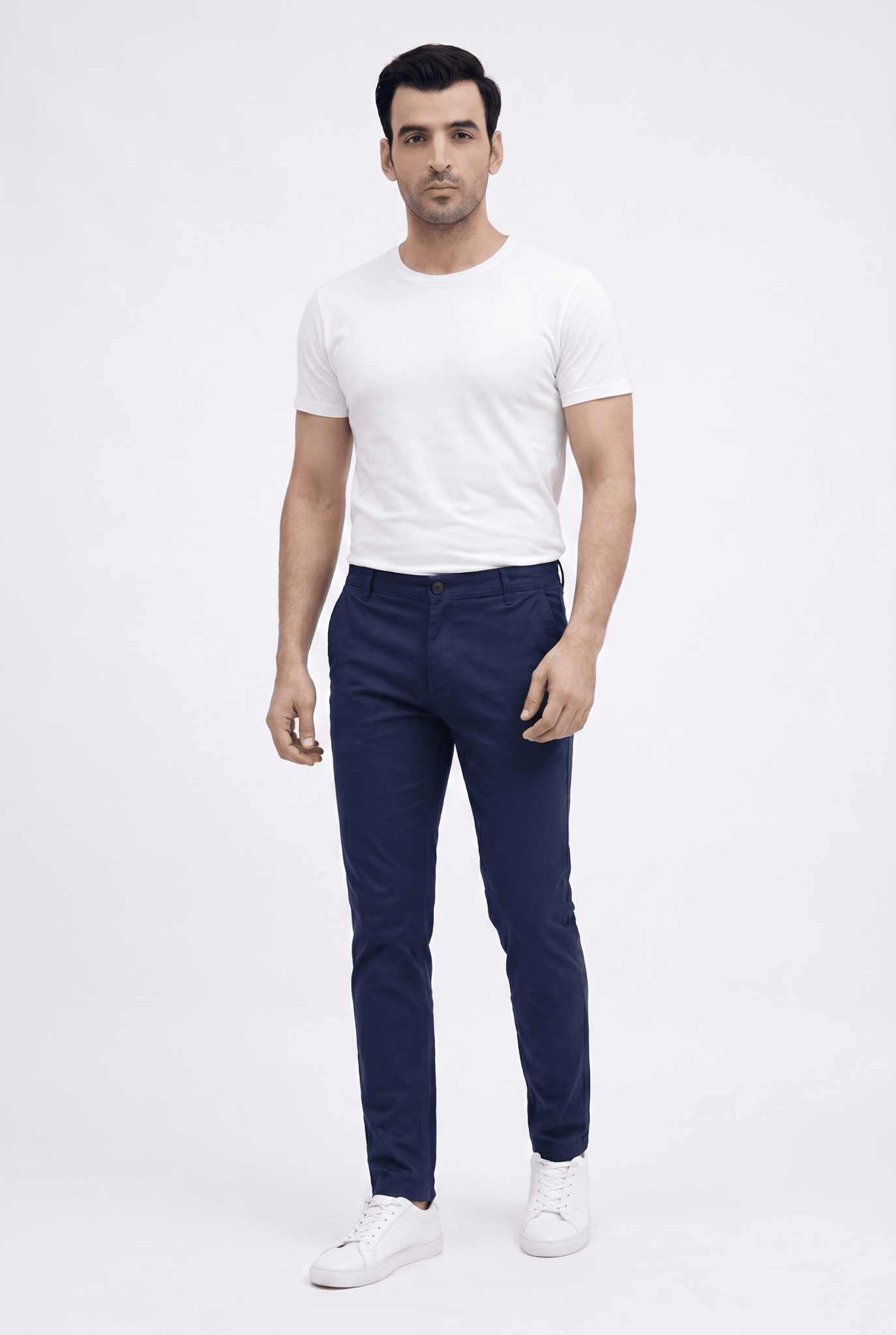 Considered fabric, premium hand-feel — Navy Blue Cotton Pant