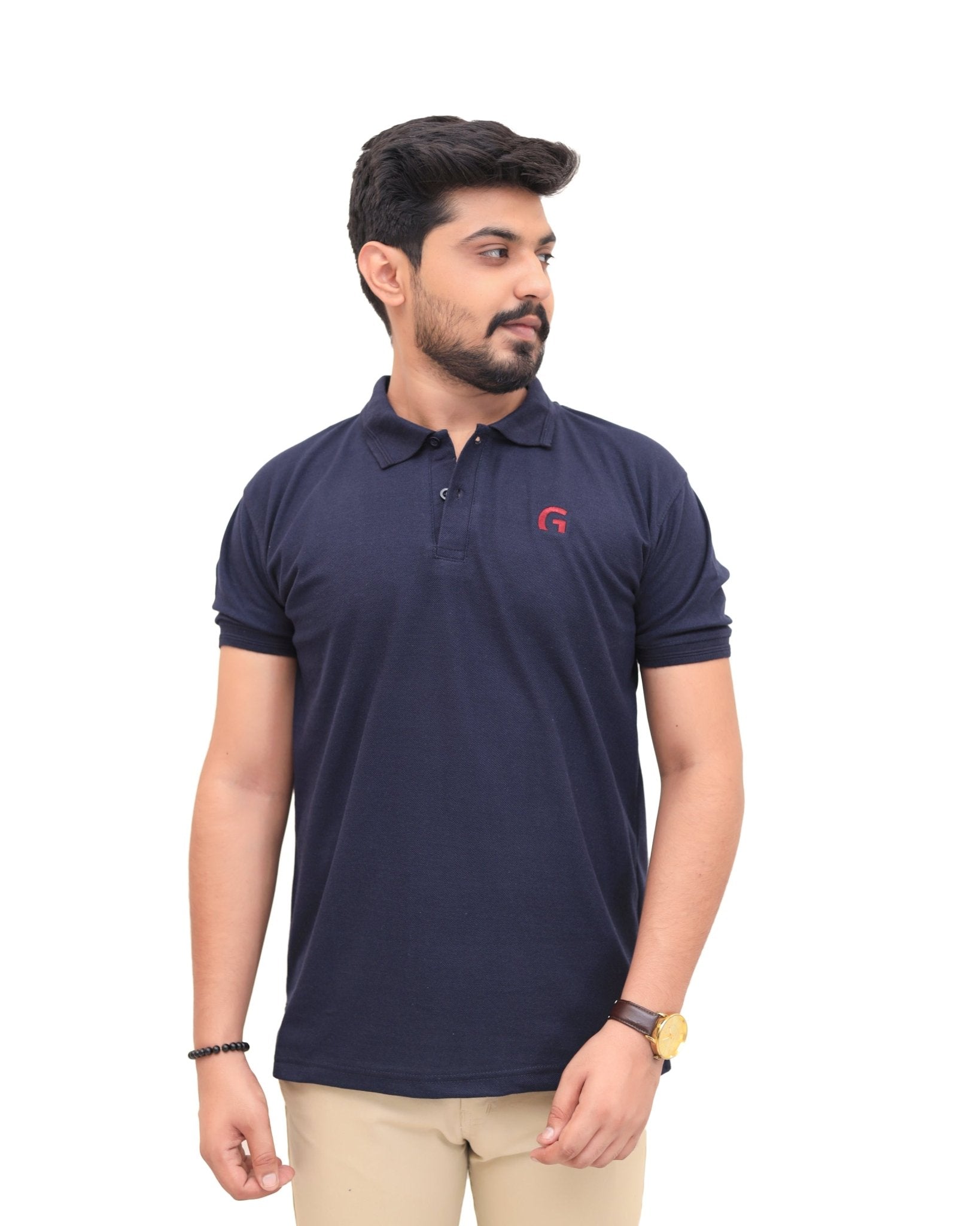 Navy Blue Polo Shirt - Garderobe Clothing USA