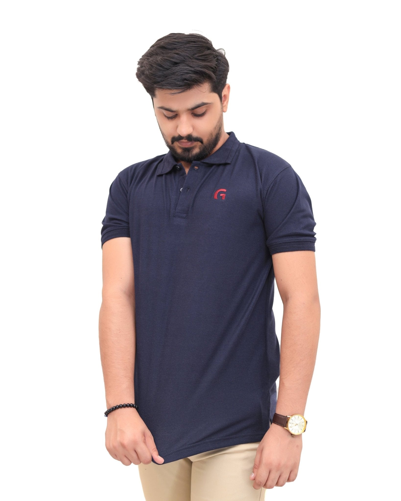 Navy Blue Polo Shirt - Garderobe Clothing USA