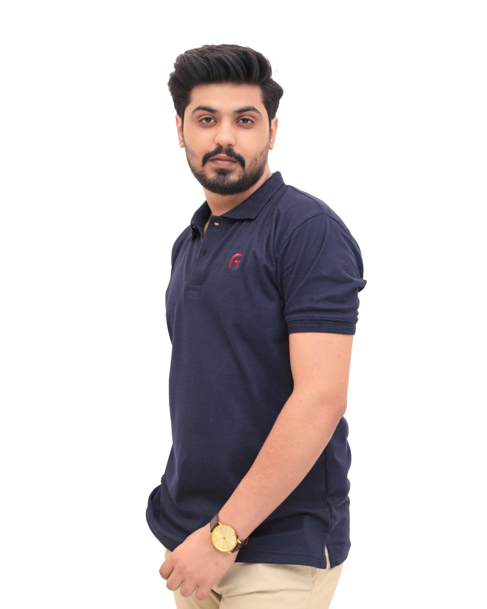 Navy Blue Polo Shirt - Garderobe Clothing USA