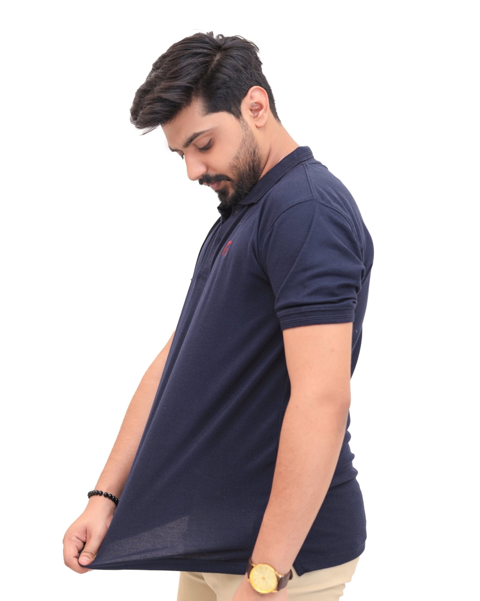 Navy Blue Polo Shirt - Garderobe Clothing USA