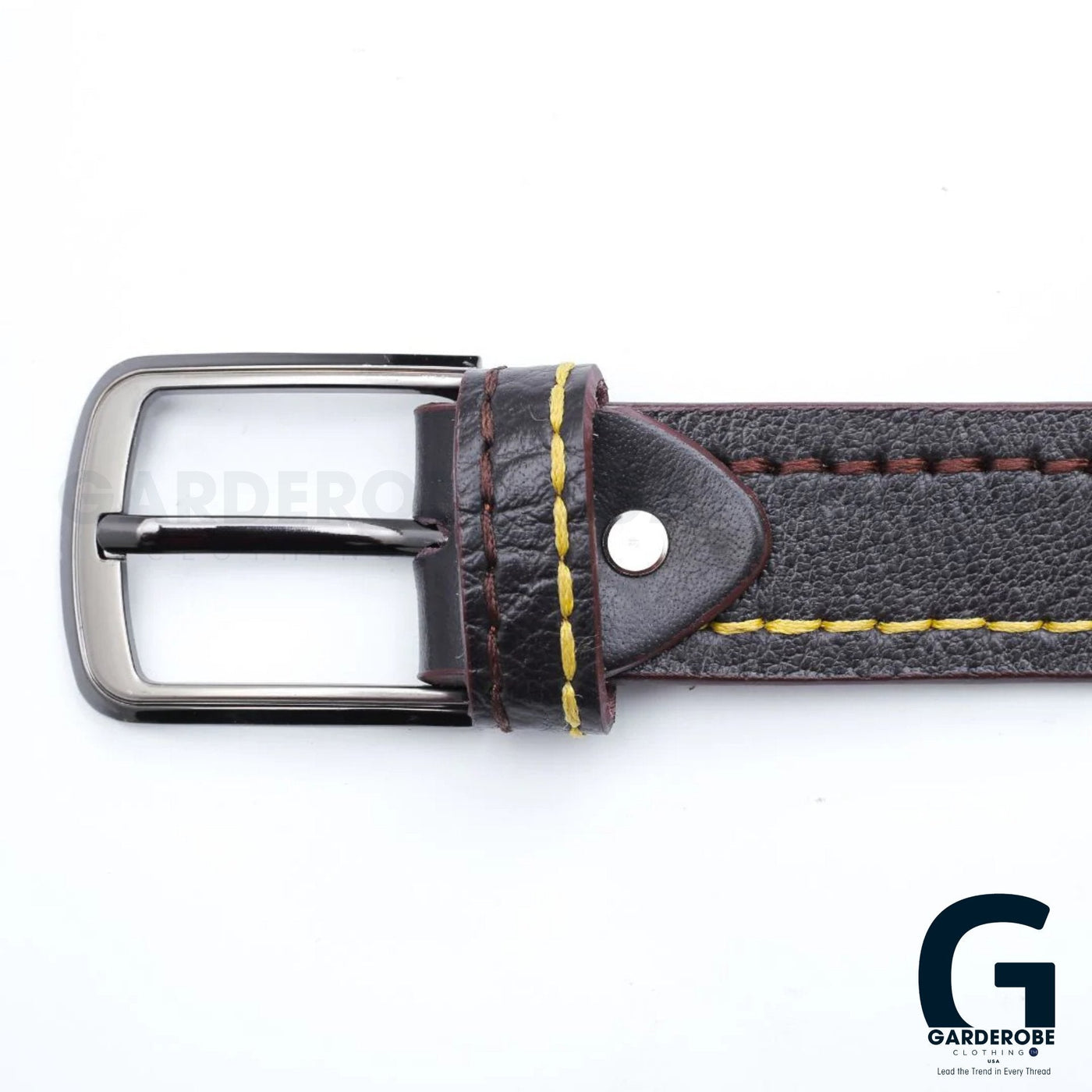 Considered fabric, premium hand-feel — Noir Needlework Contrast Leather Belt