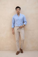 Sky Blue Casual Shirt - Garderobe Clothing USASKC-001