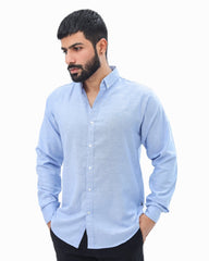 Sky Blue Casual Shirt - Garderobe Clothing USASKC-001