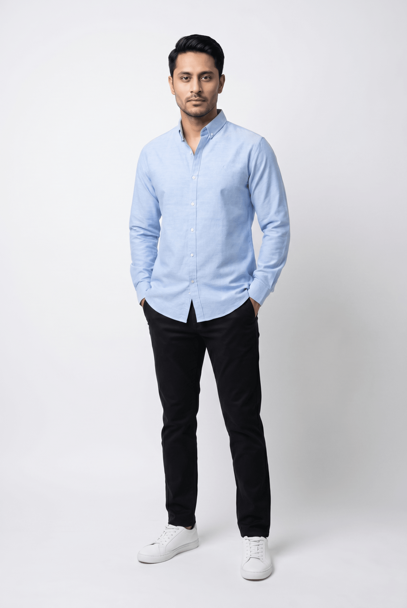 Sky Blue Casual Shirt - Garderobe Clothing USASKC-001