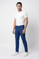 Sky Blue Cotton Pant - Garderobe Clothing USASKL-002