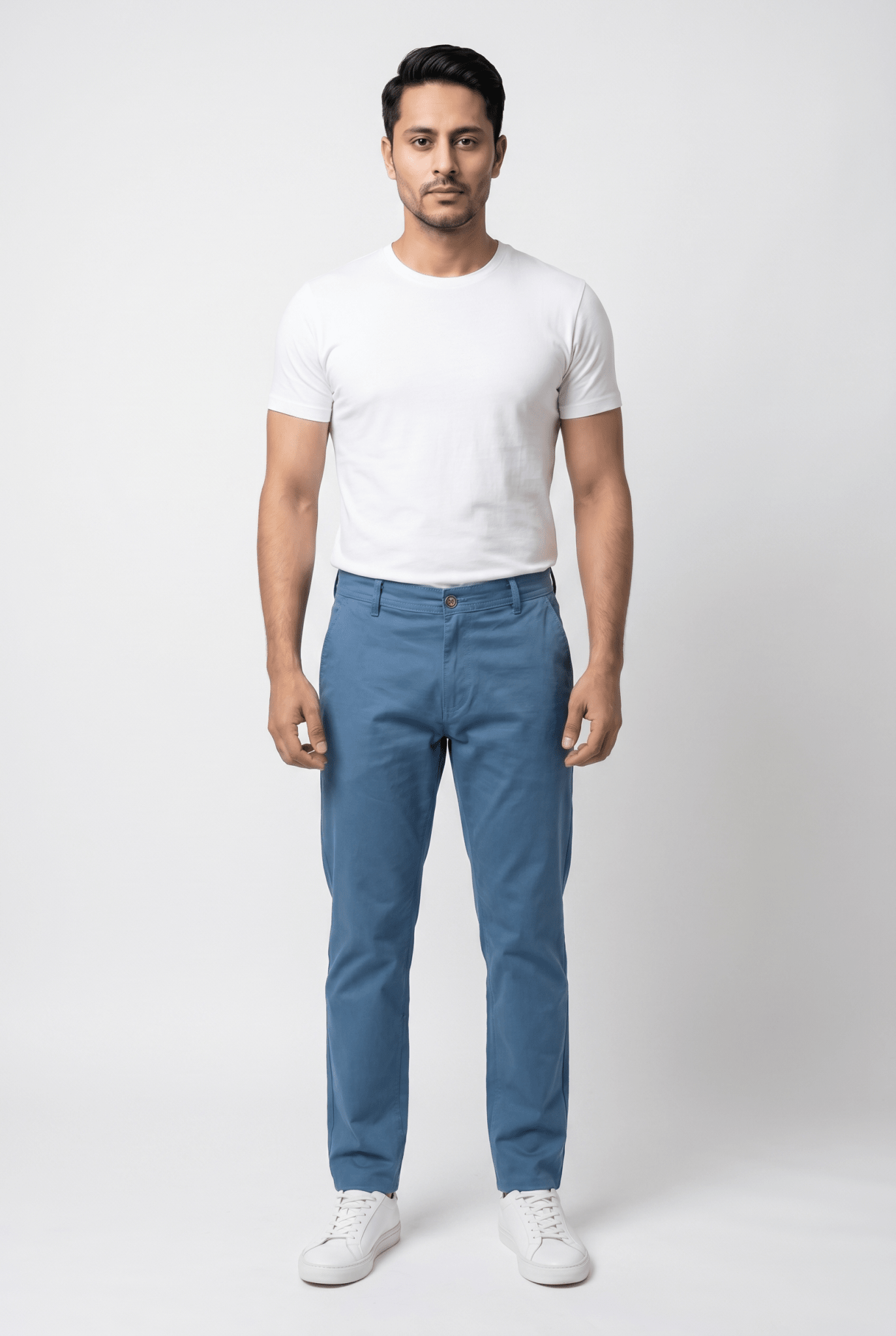 From the office to the evening — Slate Blue Cotton pant