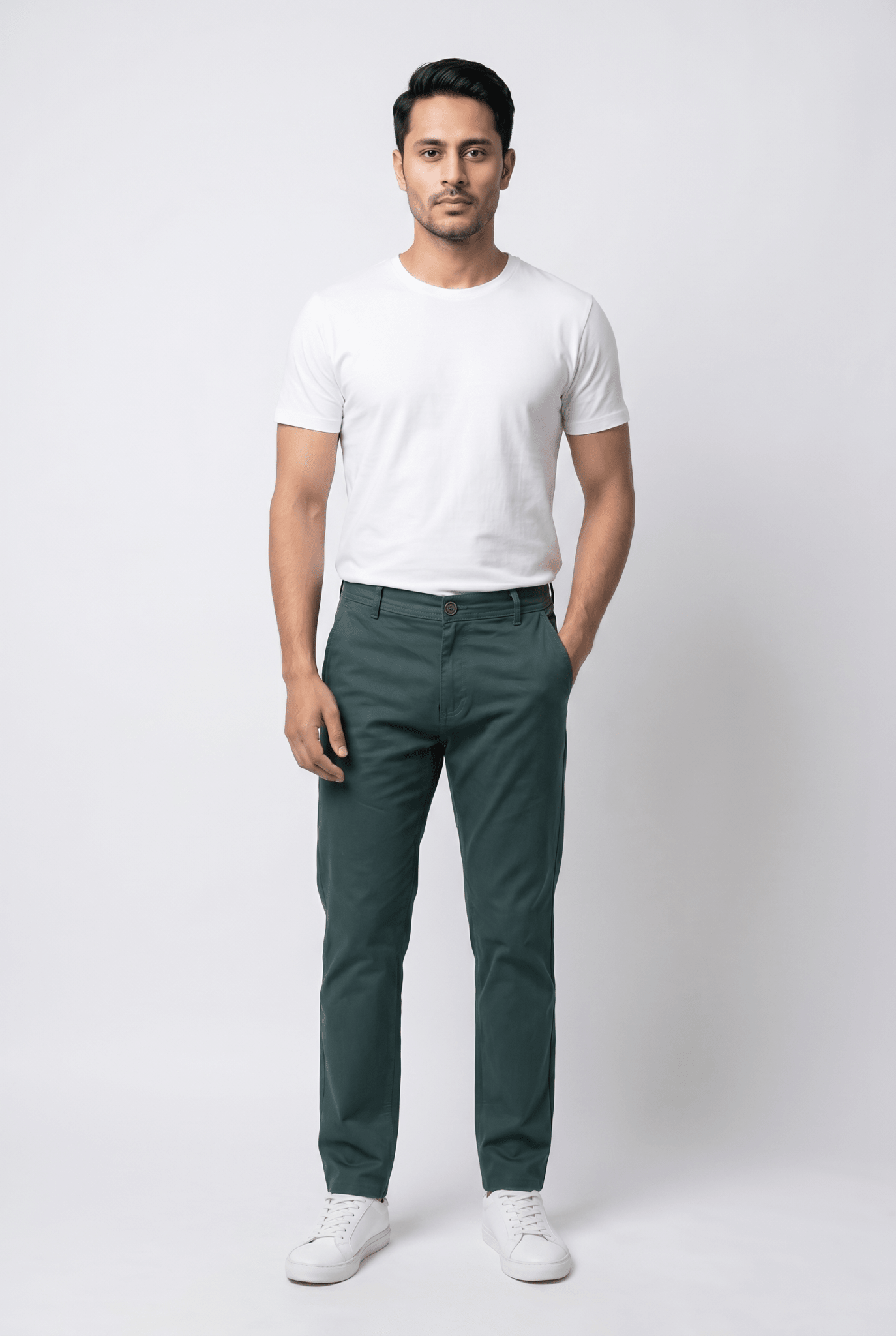 From the office to the evening — Verdant Mist cotton pant