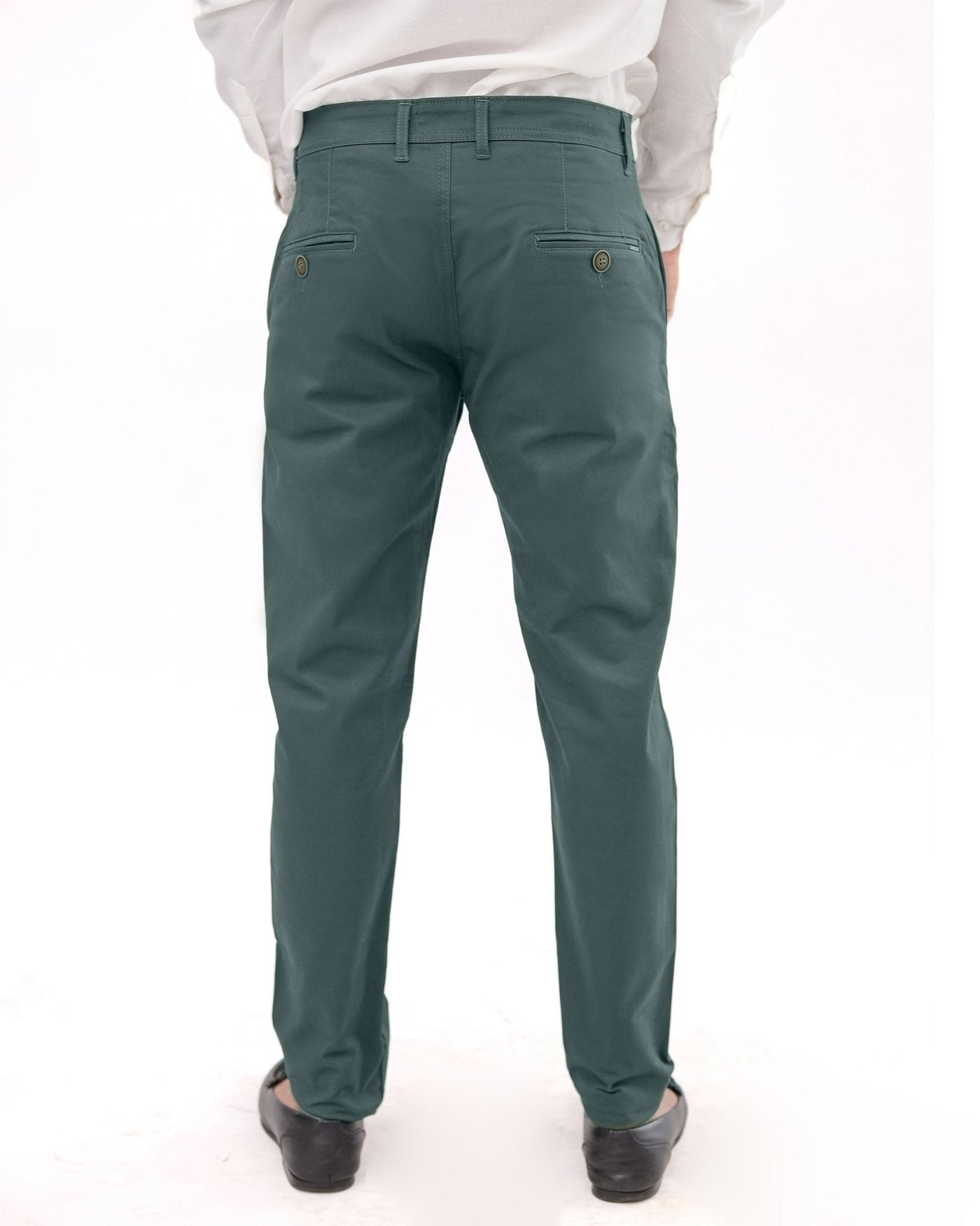 Cut tailored, not tight — Verdant Mist cotton pant