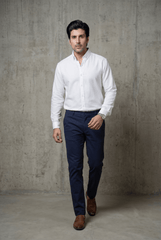 White Casual Shirt - Garderobe Clothing USAWCS-001