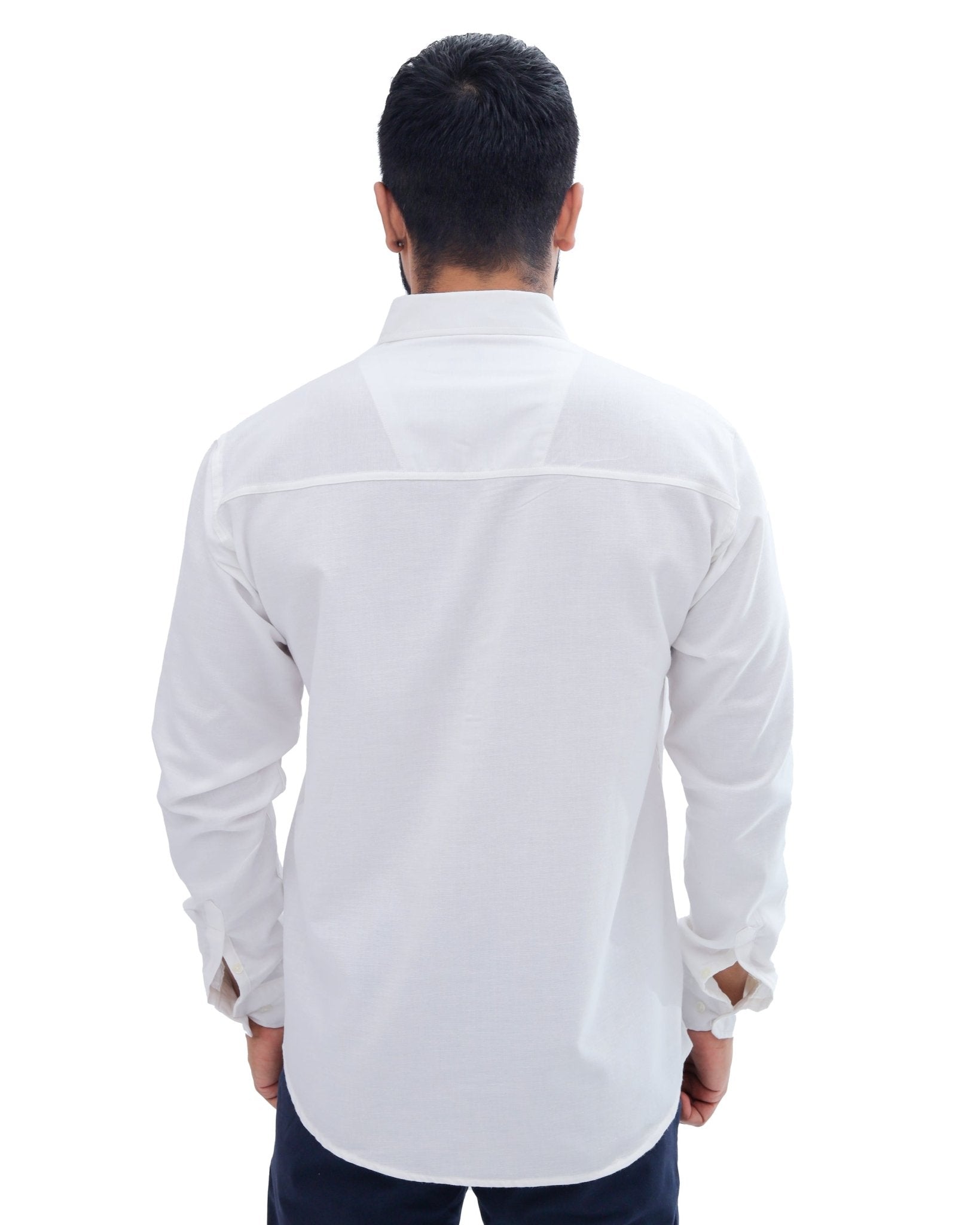 White Casual Shirt - Garderobe Clothing USAWCS - 001
