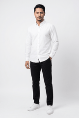 White Casual Shirt - Garderobe Clothing USAWCS-001