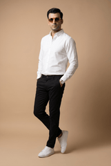 White Casual Shirt - Garderobe Clothing USAWCS-001