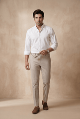White Casual Shirt - Garderobe Clothing USAWCS-001