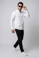 White Casual Shirt - Garderobe Clothing USAWCS-001