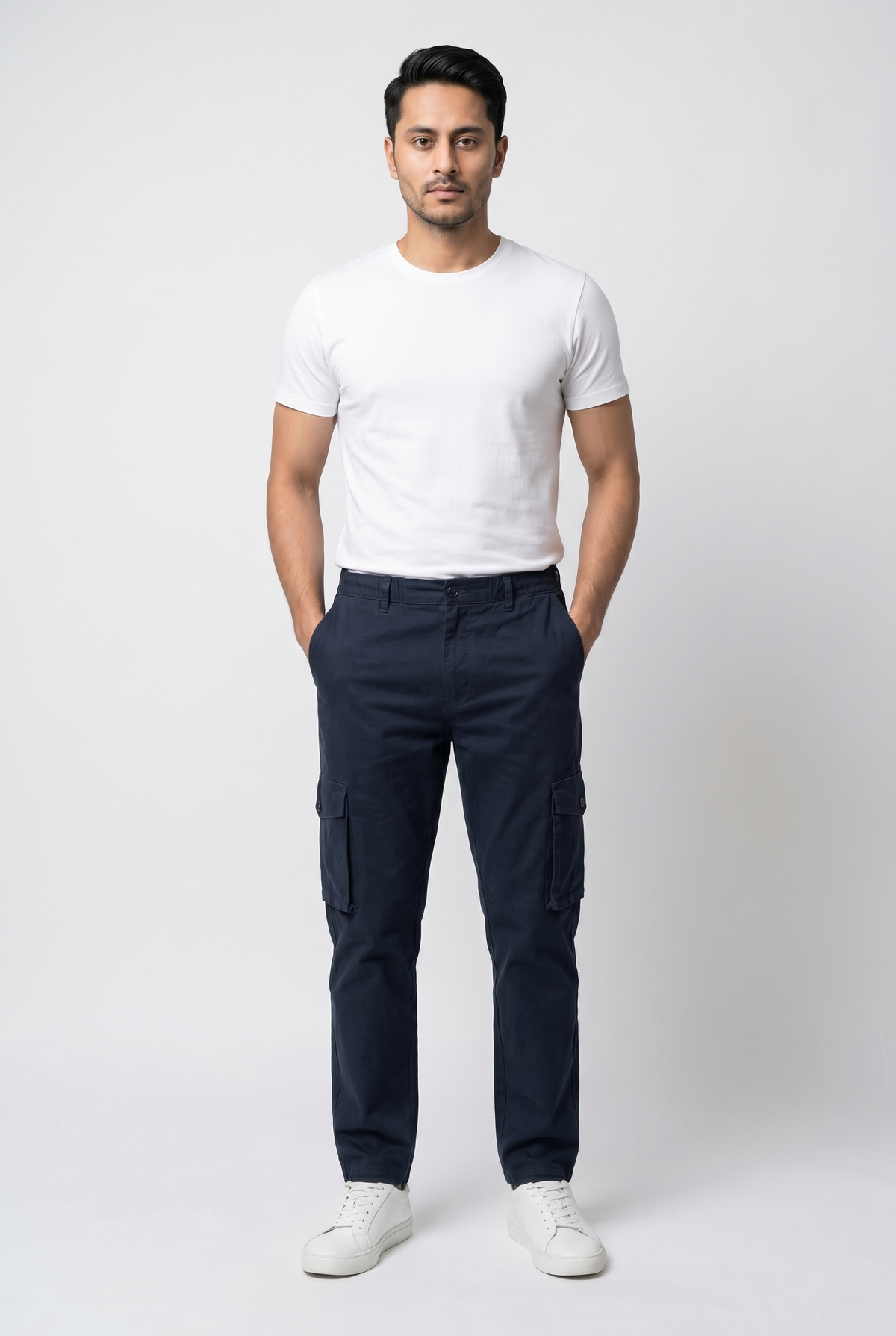 Men's Dark Navy Cargo Trousers