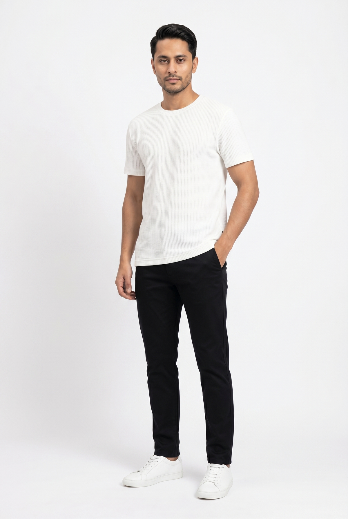 Men's Creamy Waffle-Knit Tee