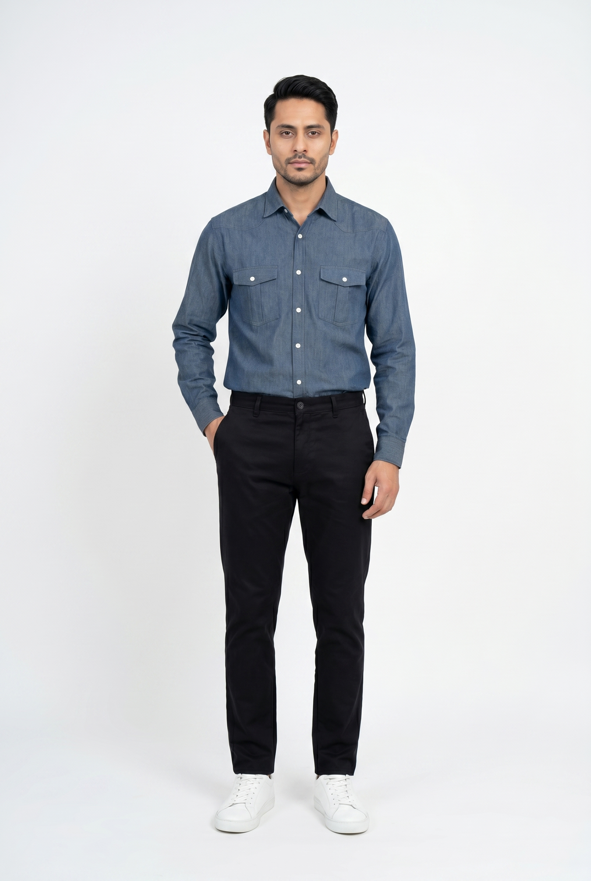 Men's Vintage Blue Denim Shirt