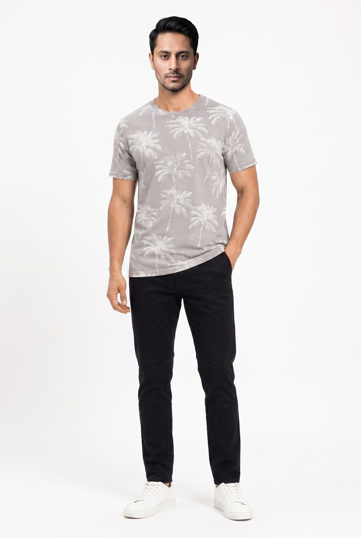 Men's Ash Palm Print Tee