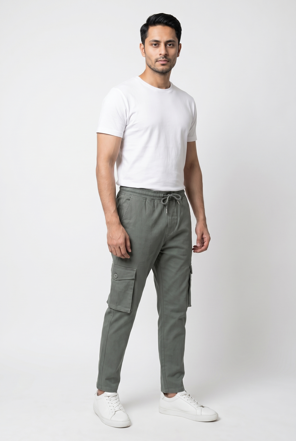 Men's Charcoal Cargo Trousers