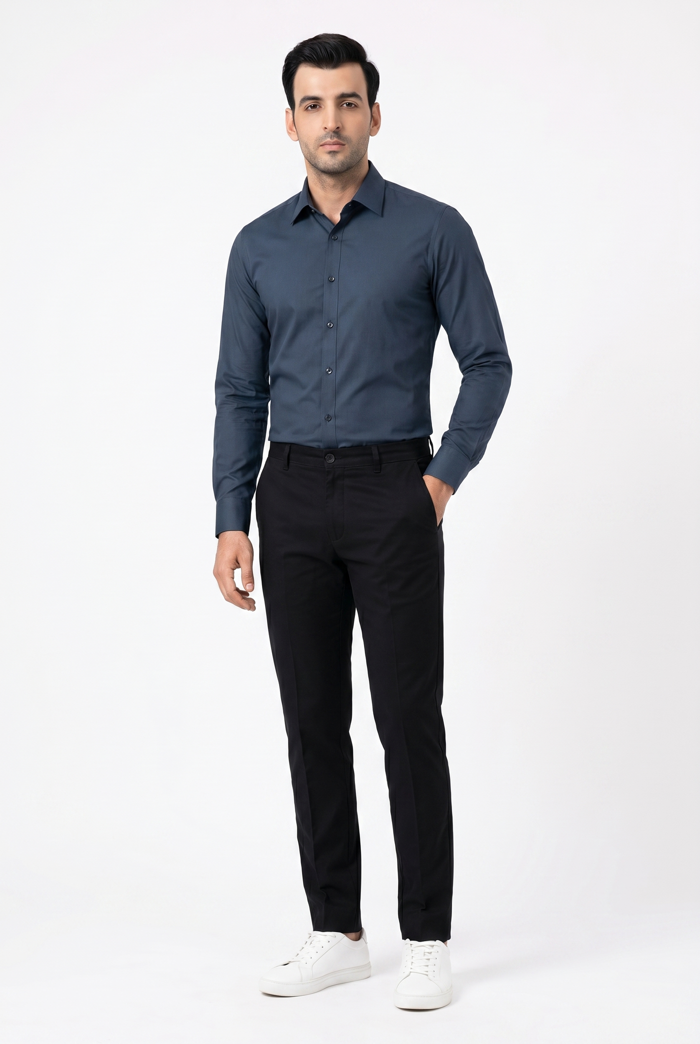Built to hold its line — Men's Zinc Blue Formal Shirt – Executive Series