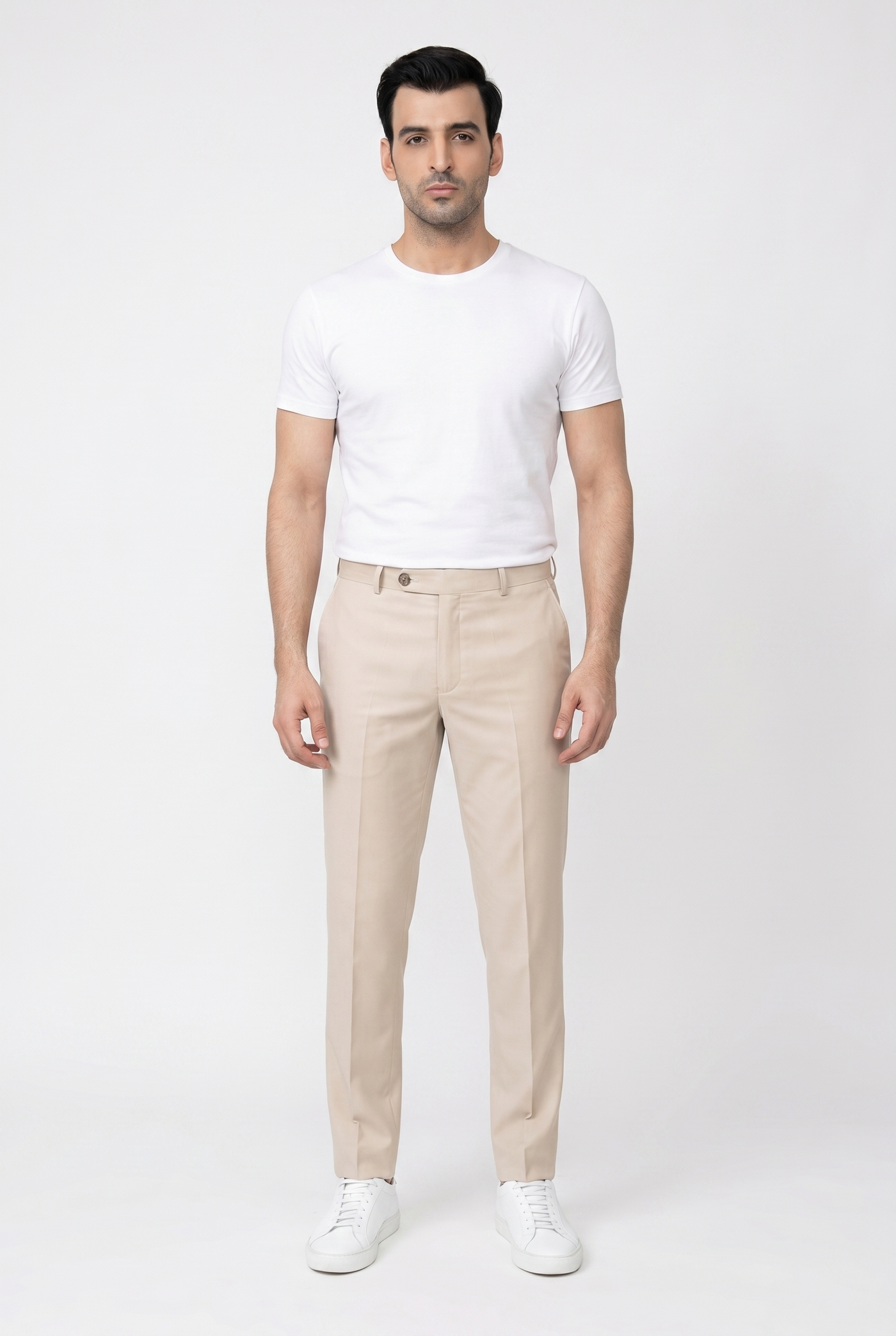 Considered fabric, premium hand-feel — Men's Creamy Formal Dress Pants