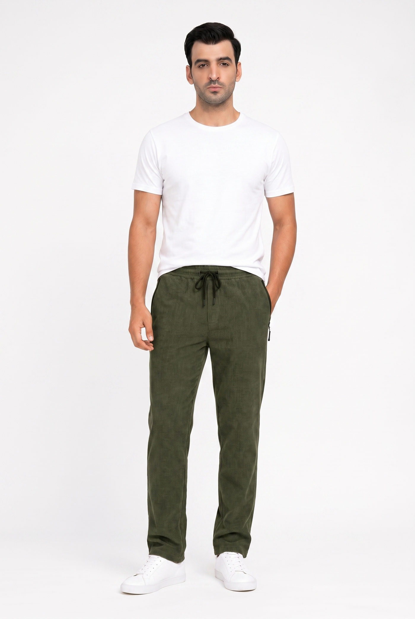 Considered fabric, premium hand-feel — Green Knitted Trouser - Regular-fit