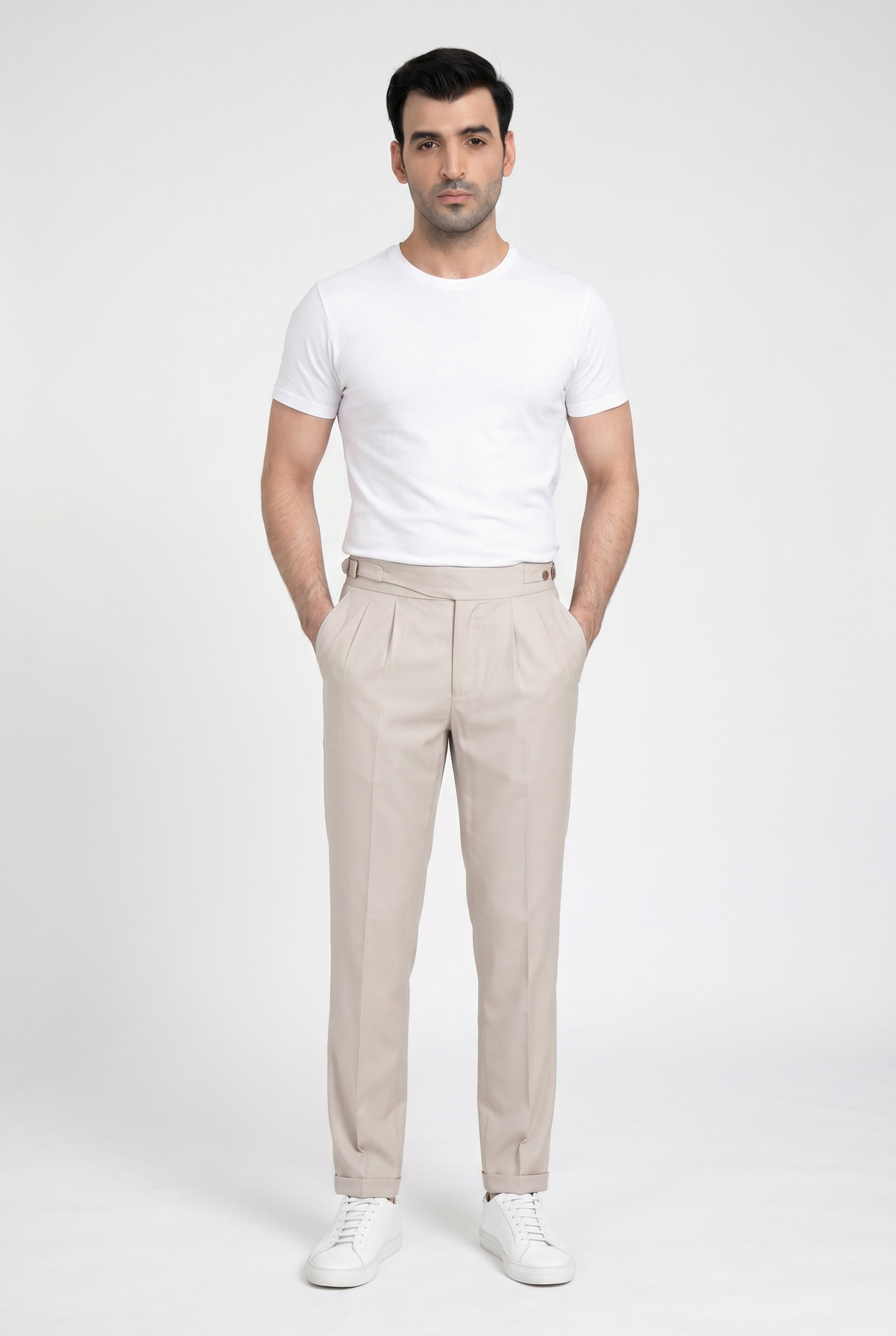 Considered fabric, premium hand-feel — Men's Creamy Gurkha Pants
