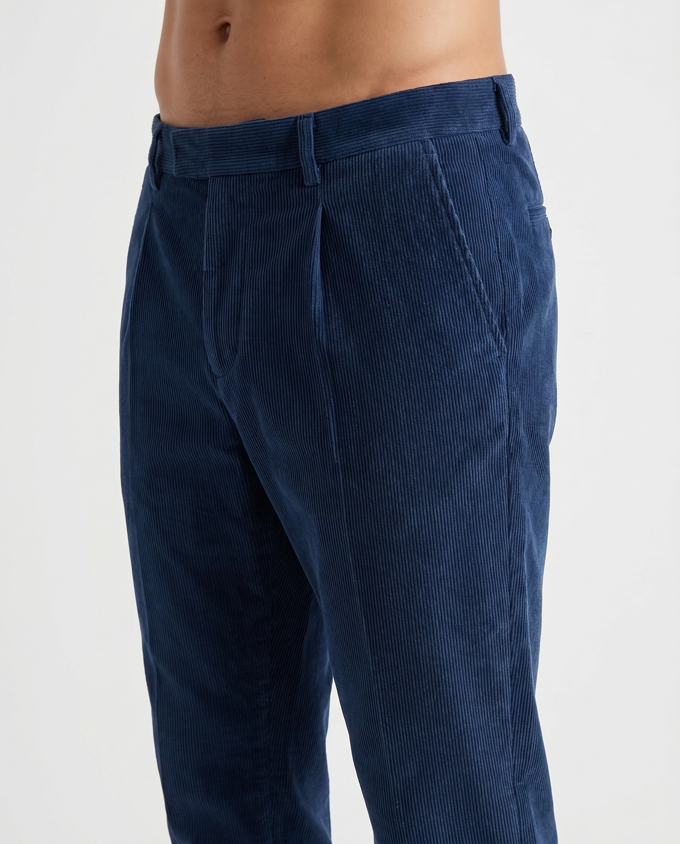 Built to hold its line — Blue Knitted Trouser - Regular-fit