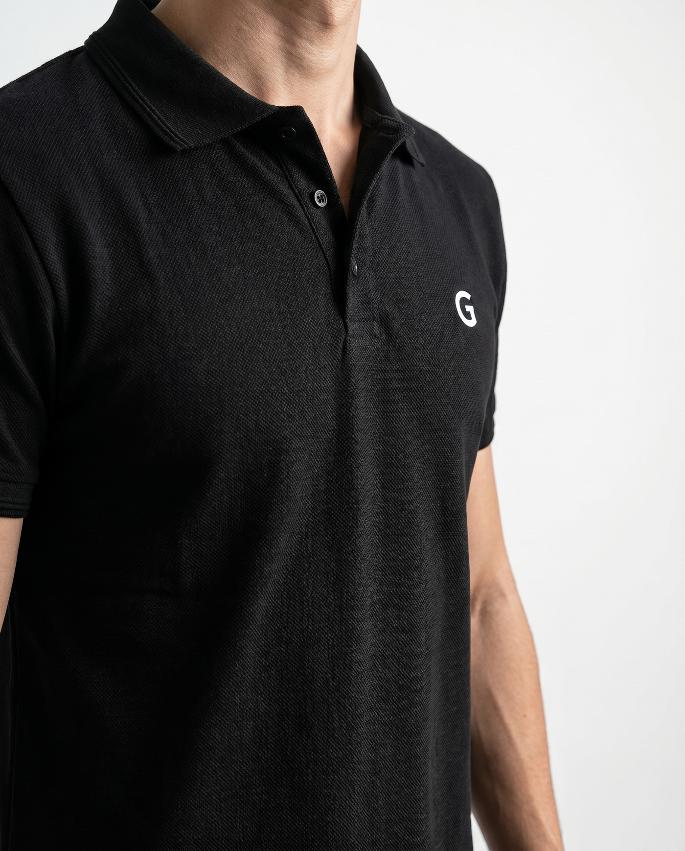 Built to hold its line — Men's Black Popcorn Polo