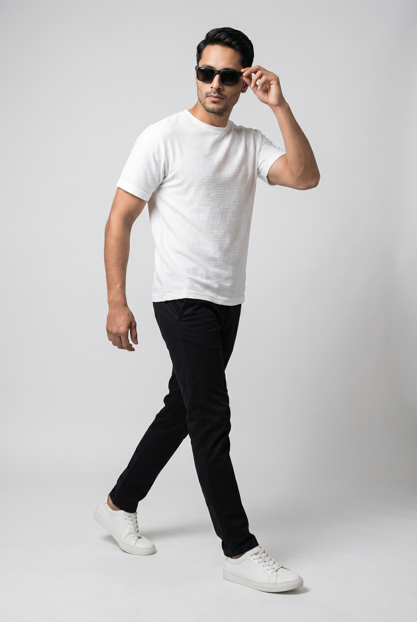 Considered fabric, premium hand-feel — Men's White Knitted Tee