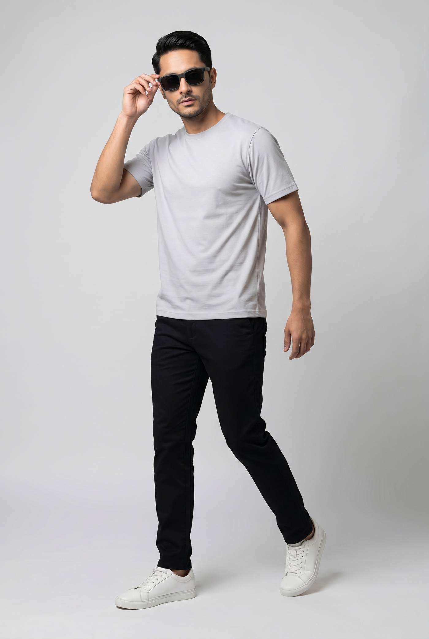 Considered fabric, premium hand-feel — Men's Grey Light Tee