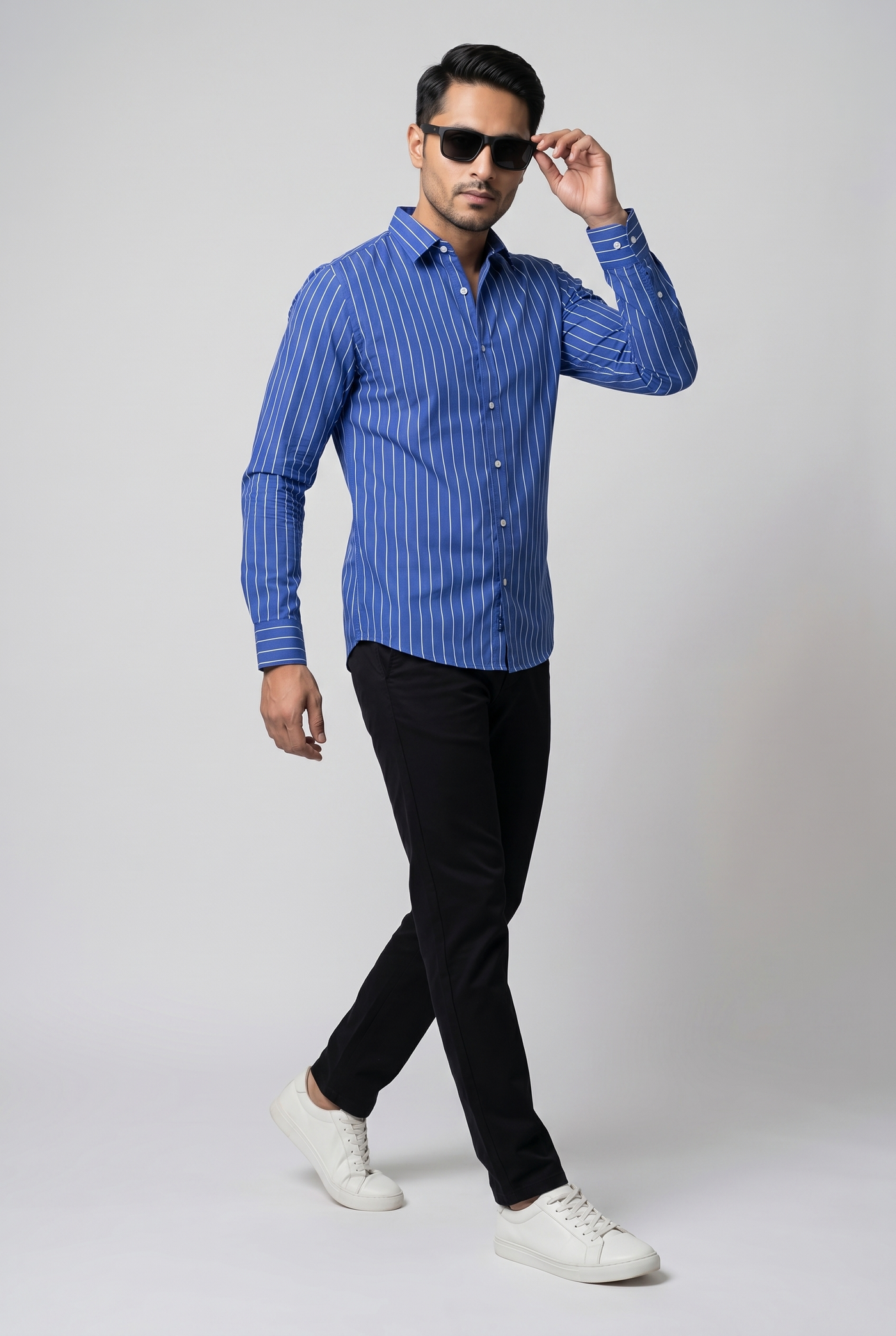 Considered fabric, premium hand-feel — Men's Blue Formal Shirt – Executive Series