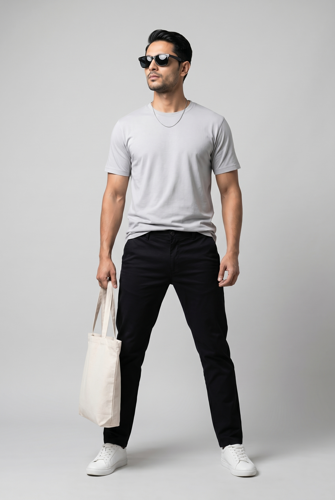 From the office to the evening — Men's Grey Light Tee