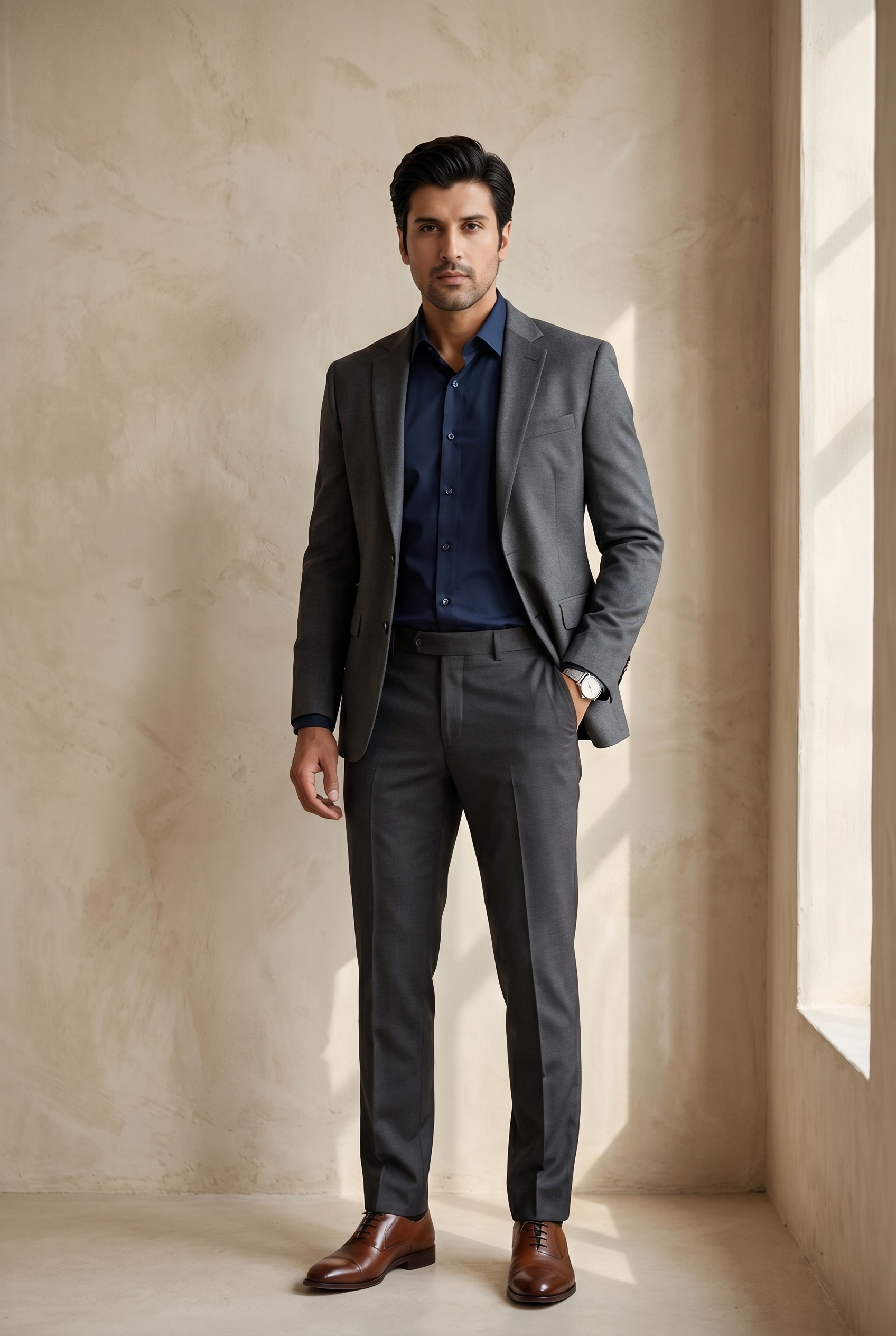 Men's Navy Blue Formal Shirt – Executive Series