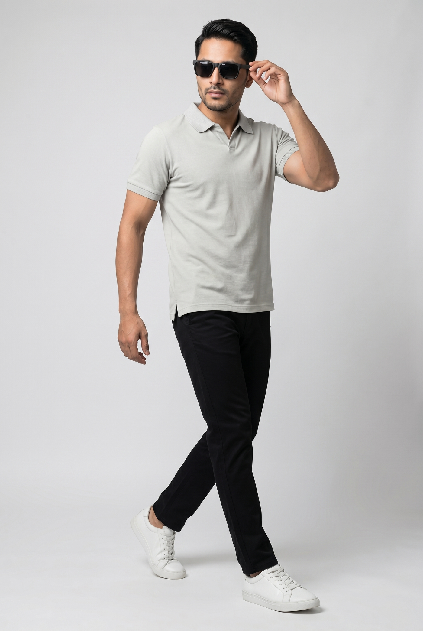 Considered fabric, premium hand-feel — Men's Sea Green Knitted Polo
