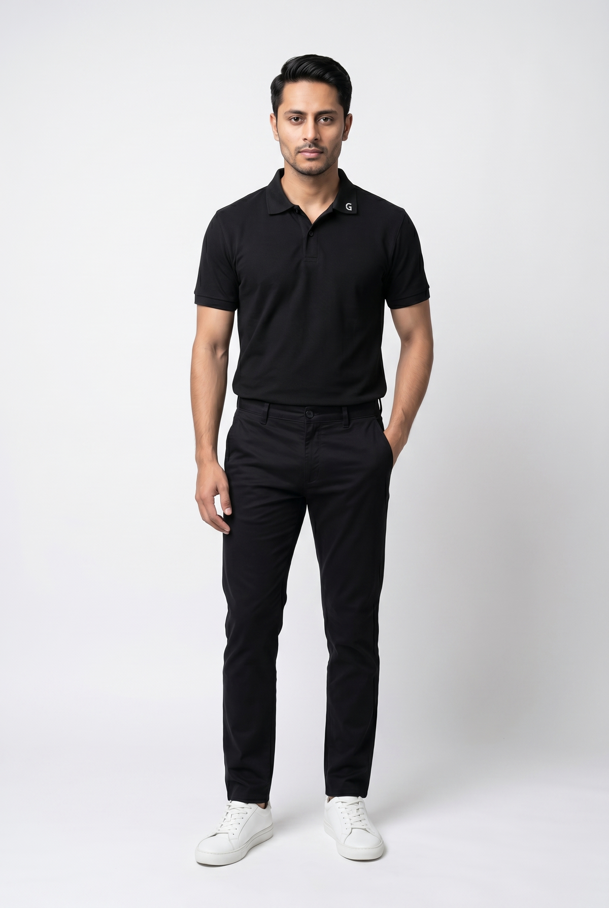 black popcorn polo