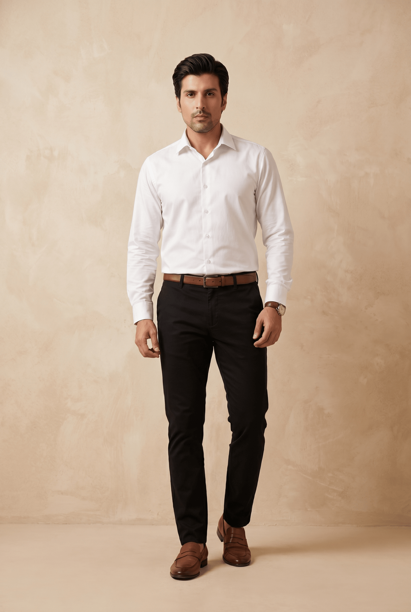 Cut tailored, not tight — Black Cotton Pant