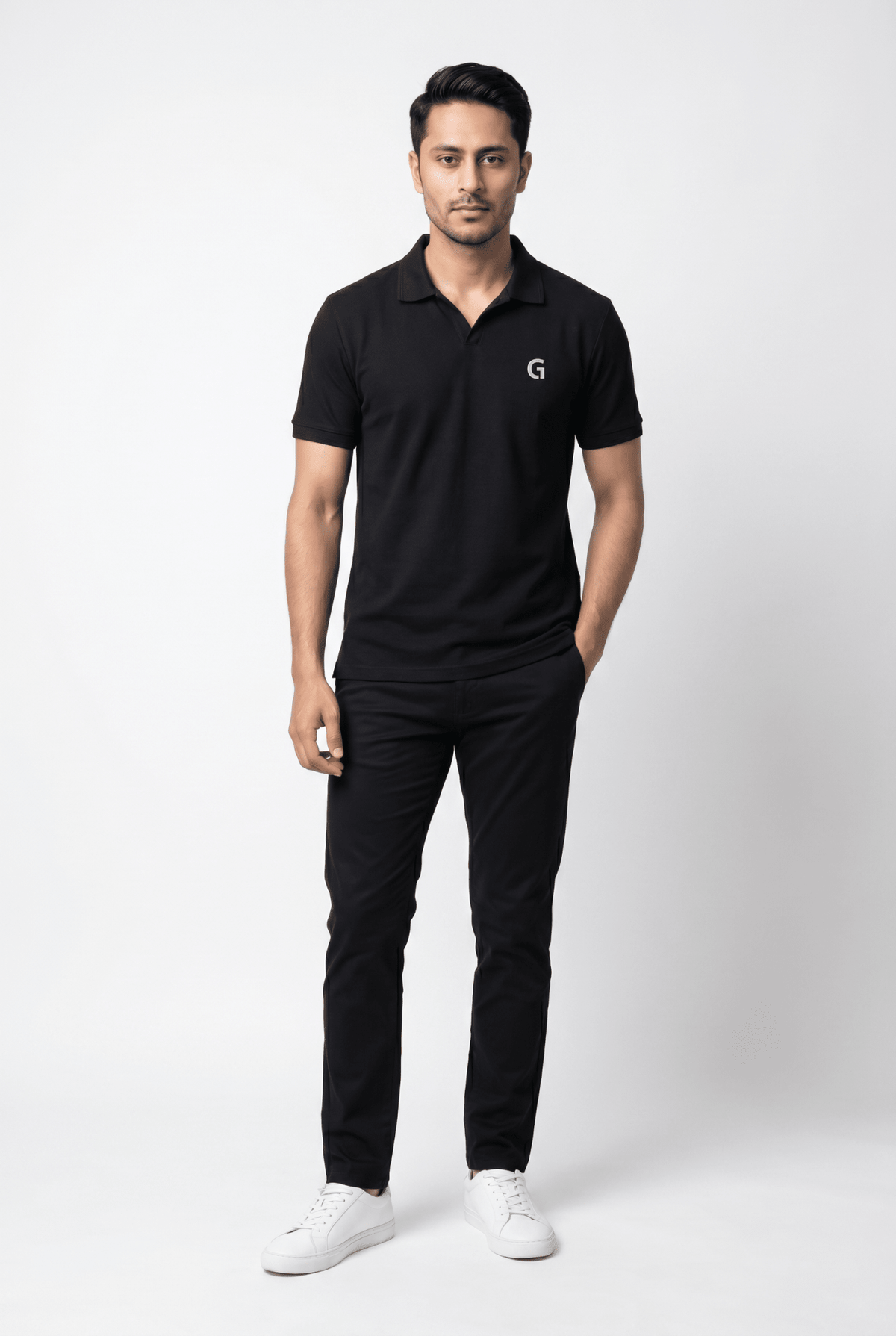 Black Polo Shirt - Garderobe Clothing USA
