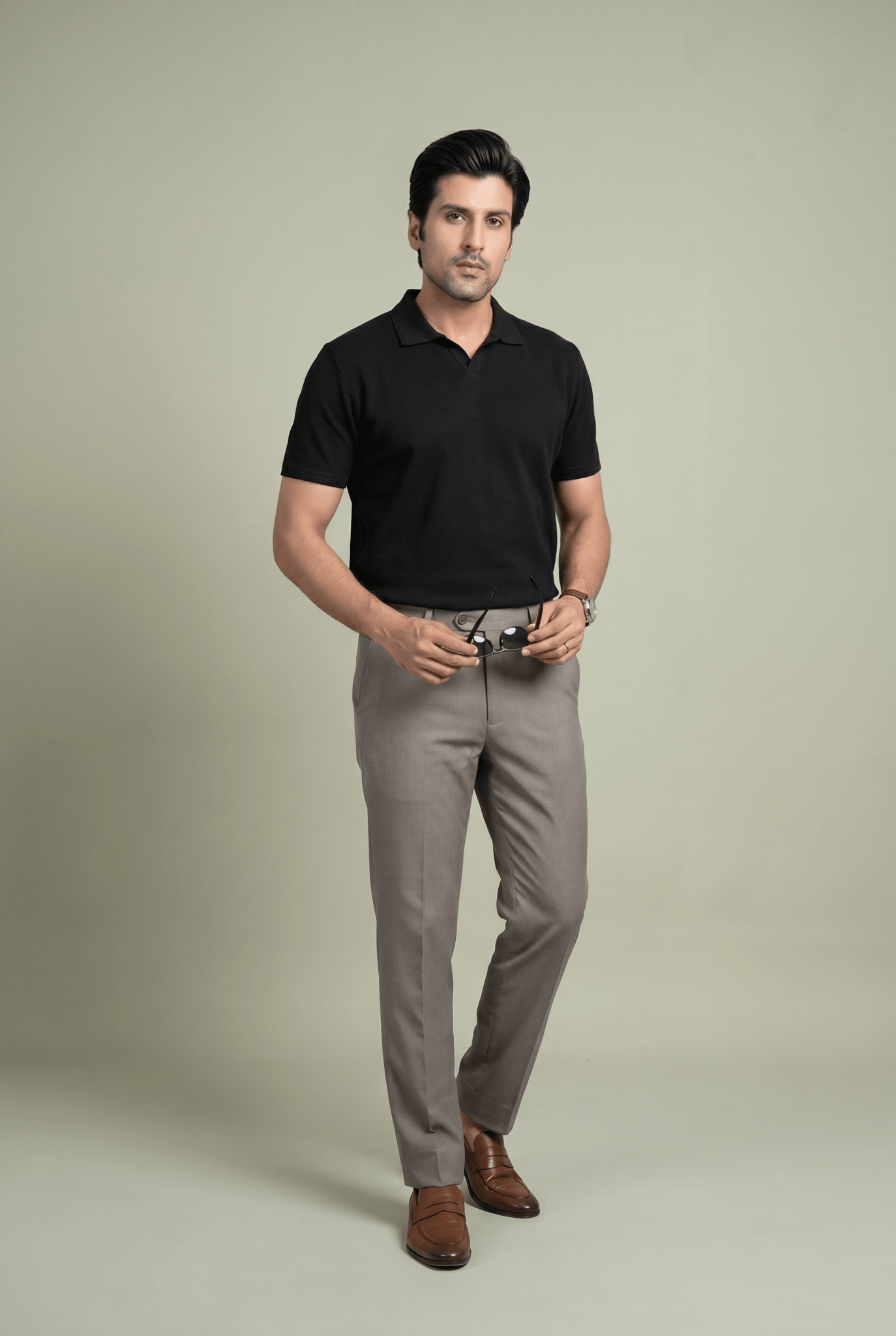 Black Polo Shirt - Garderobe Clothing USA