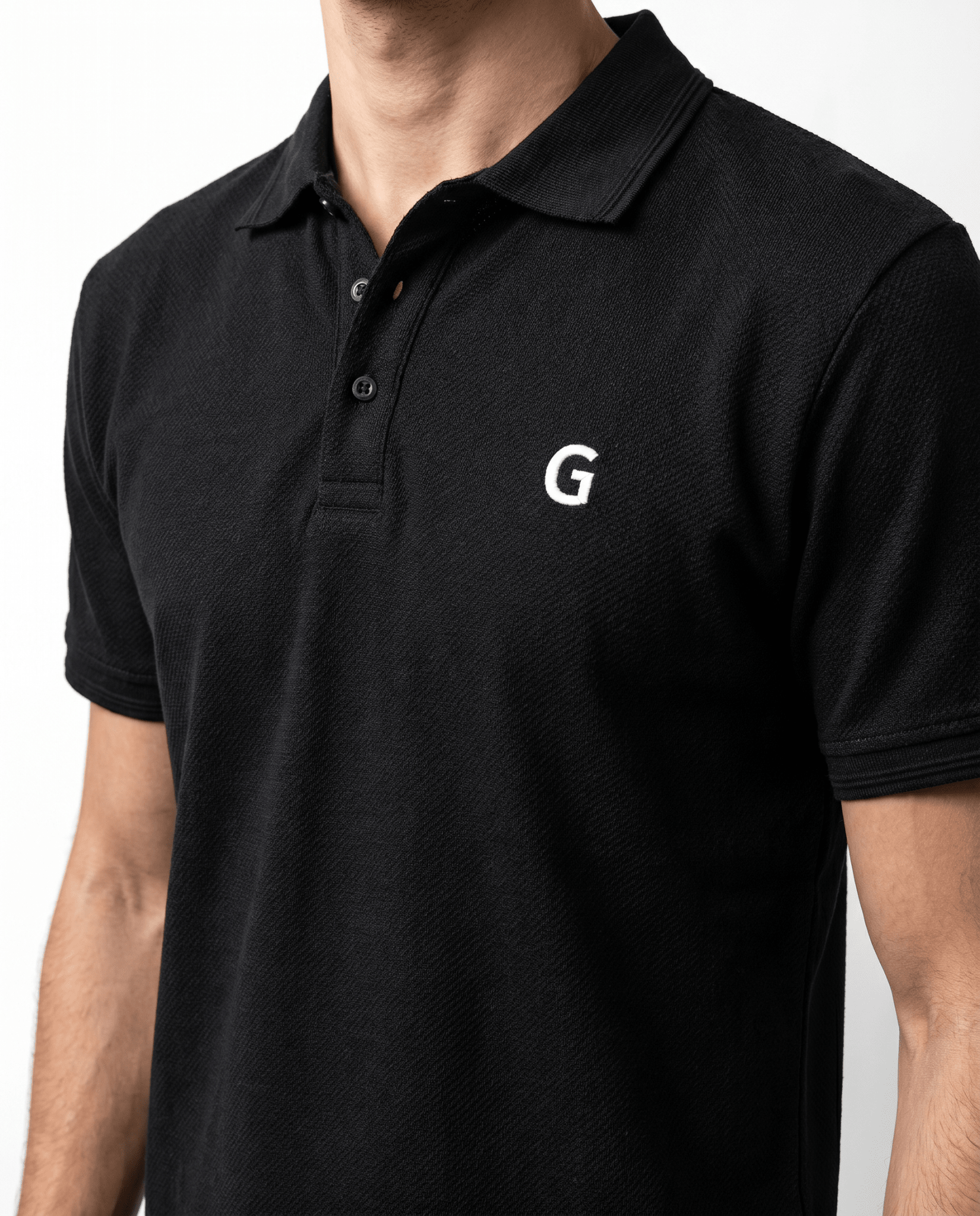 Black Polo Shirt - Garderobe Clothing USA